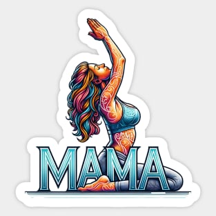 Yoga Mama,Mothers Day, Yoga Mom Birthday Sticker